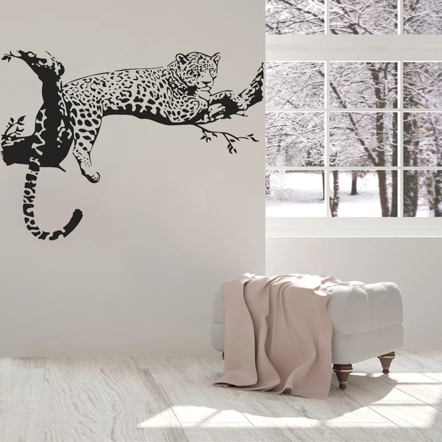 Naklejka ścienna zwierzęca Jaguar Leopard Cheetah - dekoracja do sypialni i salonu P475 - Wianko - 4