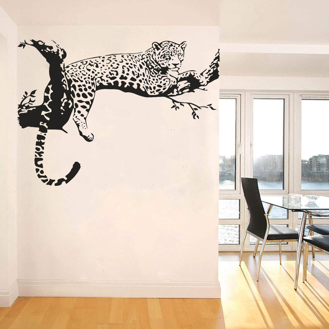Naklejka ścienna zwierzęca Jaguar Leopard Cheetah - dekoracja do sypialni i salonu P475 - Wianko - 2