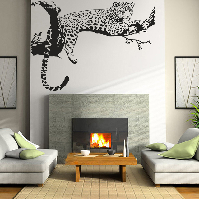 Naklejka ścienna zwierzęca Jaguar Leopard Cheetah - dekoracja do sypialni i salonu P475 - Wianko - 1