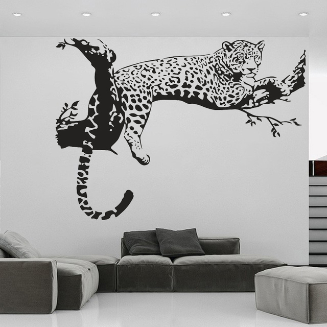 Naklejka ścienna zwierzęca Jaguar Leopard Cheetah - dekoracja do sypialni i salonu P475 - Wianko - 3
