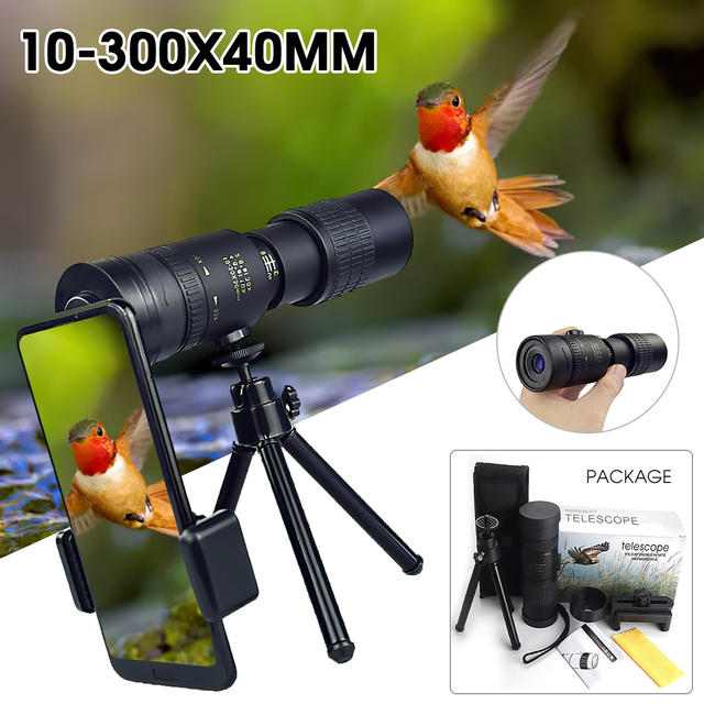 Monokular 10-300X40 mm HD Super teleobiektyw z zoomem do smartfonów - idealny na plażę, podróże i sporty na świeżym powietrzu - Wianko - 13