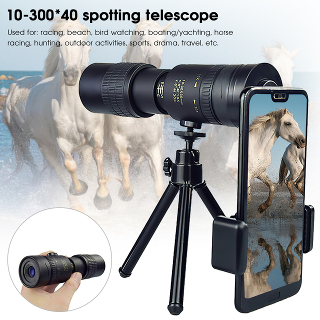 Monokular 10-300X40 mm HD Super teleobiektyw z zoomem do smartfonów - idealny na plażę, podróże i sporty na świeżym powietrzu - Wianko - 1