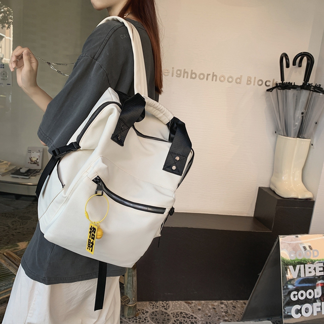 Plecak podróżny damski HOCODO wodoodporny o dużej pojemności, wykonany z nylonu, z podwójnym uchwytem i modnym designem na codzienne i szkolne potrzeby młodych dziewcząt - Wianko - 1