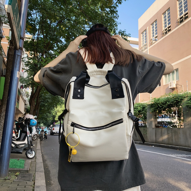 Plecak podróżny damski HOCODO wodoodporny o dużej pojemności, wykonany z nylonu, z podwójnym uchwytem i modnym designem na codzienne i szkolne potrzeby młodych dziewcząt - Wianko - 6