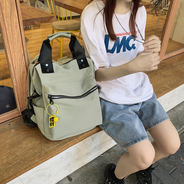 Plecak podróżny damski HOCODO wodoodporny o dużej pojemności, wykonany z nylonu, z podwójnym uchwytem i modnym designem na codzienne i szkolne potrzeby młodych dziewcząt - Wianko - 16