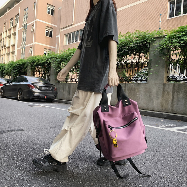 Plecak podróżny damski HOCODO wodoodporny o dużej pojemności, wykonany z nylonu, z podwójnym uchwytem i modnym designem na codzienne i szkolne potrzeby młodych dziewcząt - Wianko - 13
