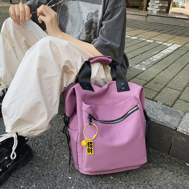Plecak podróżny damski HOCODO wodoodporny o dużej pojemności, wykonany z nylonu, z podwójnym uchwytem i modnym designem na codzienne i szkolne potrzeby młodych dziewcząt - Wianko - 12