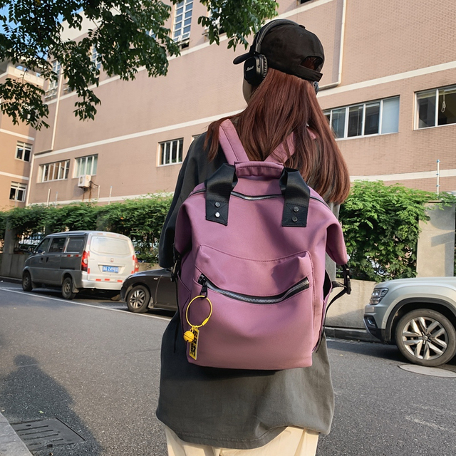 Plecak podróżny damski HOCODO wodoodporny o dużej pojemności, wykonany z nylonu, z podwójnym uchwytem i modnym designem na codzienne i szkolne potrzeby młodych dziewcząt - Wianko - 10