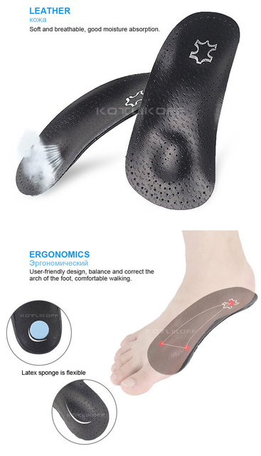 Skórzana ortopedyczna wkładka KOTLIKOFF do płaskostopia, dla sklepienia łukowego, O/X podkładki, poprawiająca ból pięty i podeszwę buta, 1 para - Wianko - 27
