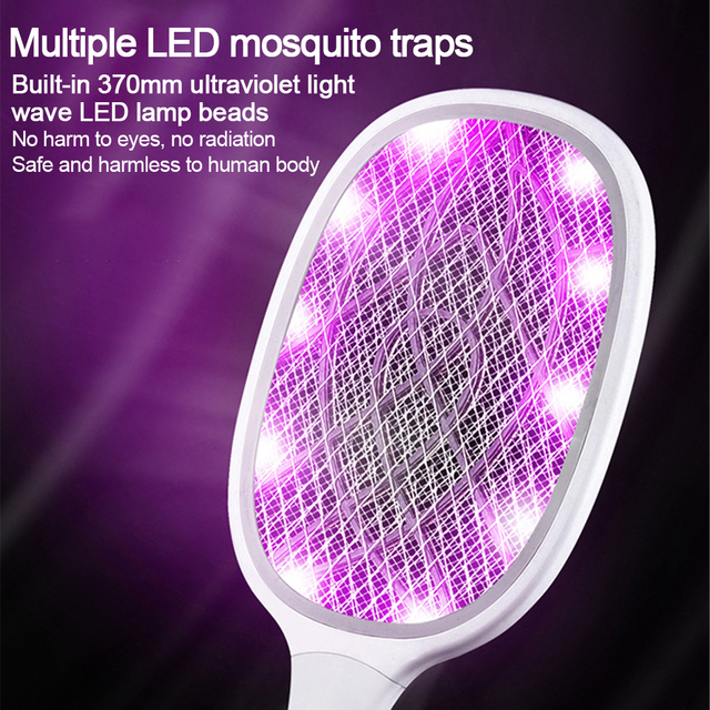 Elektryczna łapka na owady - Swatter zabójca much i komarów z UV lampą - Wianko - 2