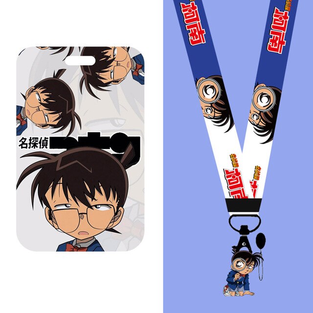 Figurka akcji Anime detektyw Conan - kółko do kluczy z etui na dowód osobisty, Pass Gym i telefon komórkowy - pokrowiec na karty z wisiorkiem i zabawką - Wianko - 16