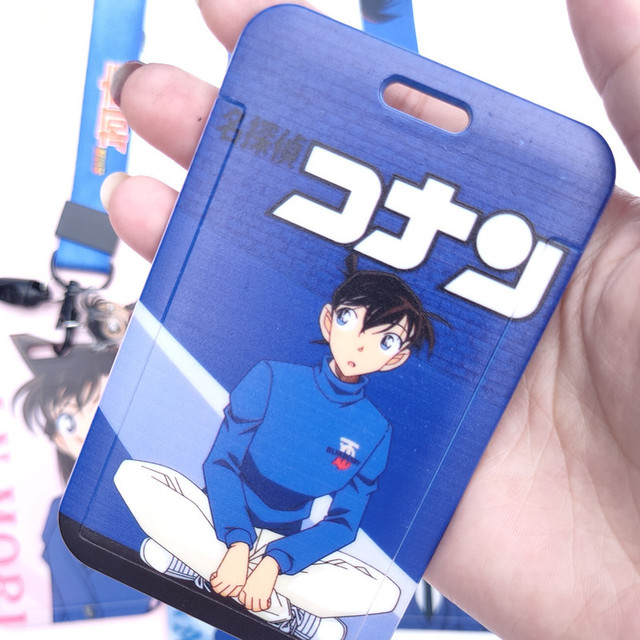Figurka akcji Anime detektyw Conan - kółko do kluczy z etui na dowód osobisty, Pass Gym i telefon komórkowy - pokrowiec na karty z wisiorkiem i zabawką - Wianko - 7