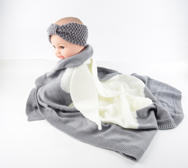 Dziecko zamszowa bawełniana kołdra 3D królik Knitting - ciepły, miękki, idealny dla wózka - rekwizyt fotograficzny dla niemowląt i otulina dla noworodków - Wianko - 23
