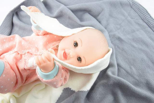 Dziecko zamszowa bawełniana kołdra 3D królik Knitting - ciepły, miękki, idealny dla wózka - rekwizyt fotograficzny dla niemowląt i otulina dla noworodków - Wianko - 22