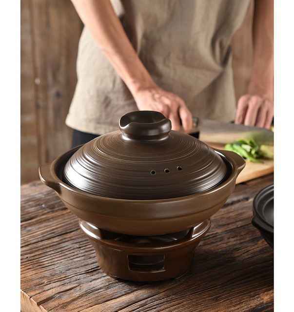 Duży garnek do gotowania z uchwytem i pokrywą z gliny ceramicznej – idealny do przygotowywania zapiekanek oraz zupy Ramen - Wianko - 20