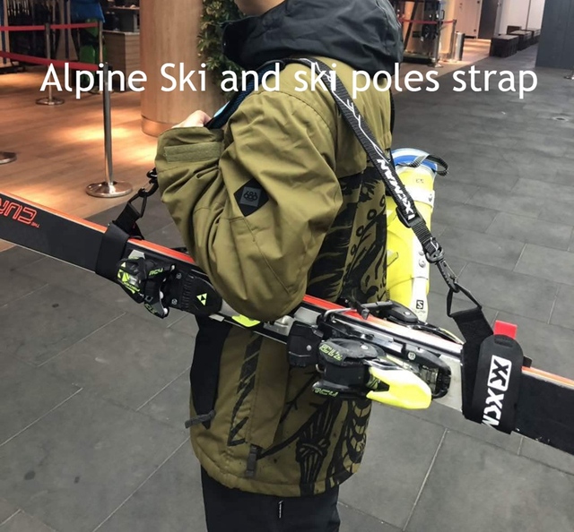 Kijki narciarskie XCMAN Alpine z amortyzowanym uchwytem na rzepy i paskiem na ramię do nart i słupów - Wianko - 9