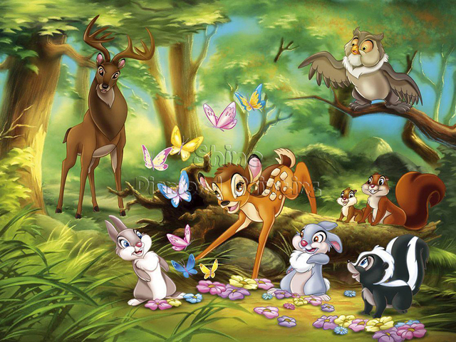 Obraz ścienny Disney Fawn Bambi - zwierzęta kreskówkowe na płótnie do dekoracji salonu - Wianko - 5
