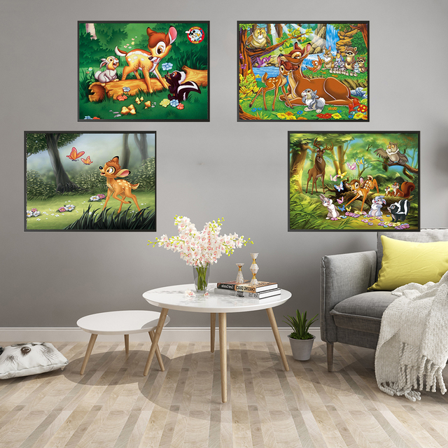 Obraz ścienny Disney Fawn Bambi - zwierzęta kreskówkowe na płótnie do dekoracji salonu - Wianko - 4