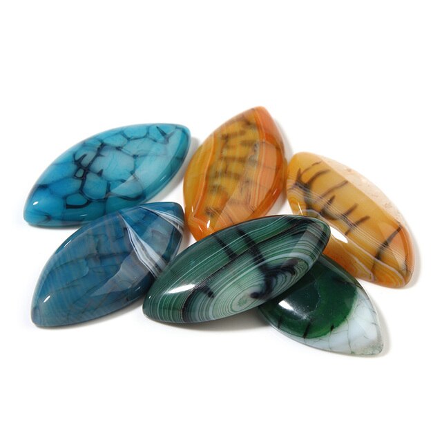 Kamień naturalny Cabochon oko konia, 2 sztuki, owalne, czarne, paski o wadze 20x30 mm, kolor pomarańczowy/zielony/niebieski, do tworzenia biżuterii DIY - Wianko - 9