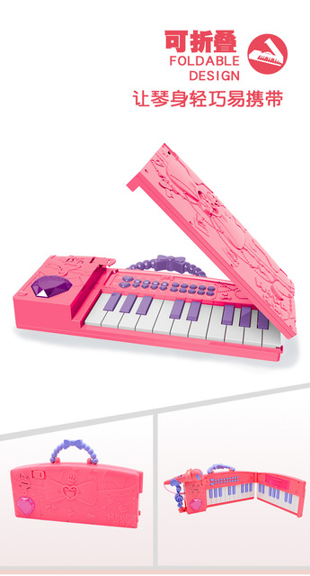 Elektroniczny składany fortepian 37-klucz z mikrofonem - zabawka edukacyjna dla dzieci - Wianko - 3