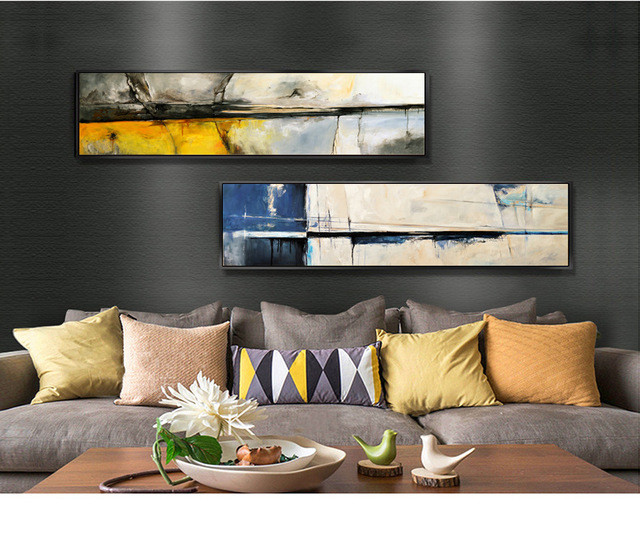 Niestandardowe minimalistyczne malarstwo abstrakcyjne - dekoracyjne obrazy do salonu hotelowego i domowego - Wianko - 6