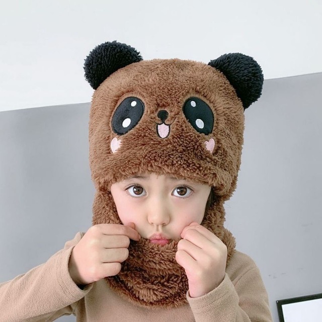 Dziecięce czapki jesienne/zimowe z miękkiego i ciepłego materiału wysokiej jakości w słodkim stylu pandy dla chłopców i dziewczynek - Wianko - 26