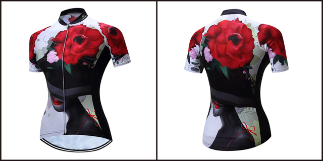 RCC SKY Koszulka rowerowa damska MTB Jersey czarno-biała, letnia odzież rowerowa - Wianko - 4