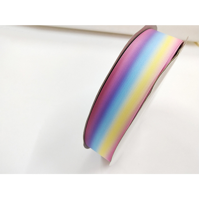 Kolorowe wstążki tkania gradientu - 5 m/lot - dekoracja Hairbow DIY - Wianko - 12