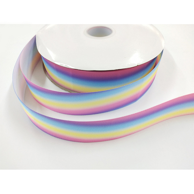 Kolorowe wstążki tkania gradientu - 5 m/lot - dekoracja Hairbow DIY - Wianko - 15