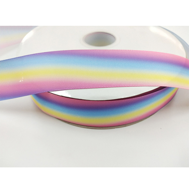 Kolorowe wstążki tkania gradientu - 5 m/lot - dekoracja Hairbow DIY - Wianko - 16