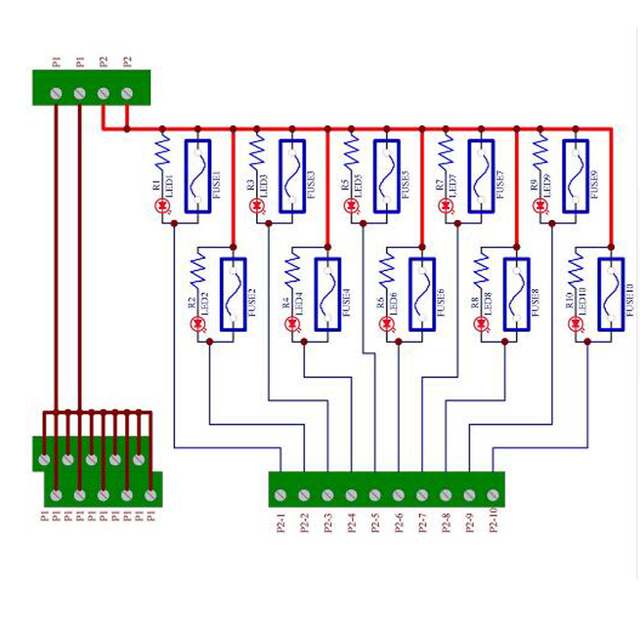 Tabliczka zaciskowa AC/DC 5~48 V do montażu na szynie DIN o 10 pozycjach - produkt z kategorii Bezpieczniki - Wianko - 7