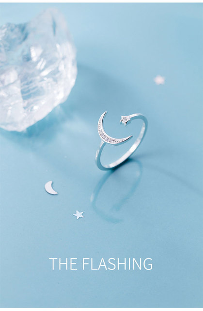 Pierścień La Monada Moon Star - regulowany rozmiar, wykonany z 925 srebra, minimalistyczny, dla kobiet, biżuteria wysokiej jakości - Wianko - 6