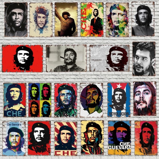 Che Guevara - klasyczny metalowy obrazek z motywem rewolucji, wykonany ze znaku blaszanego - 30x20cm - Wianko - 1