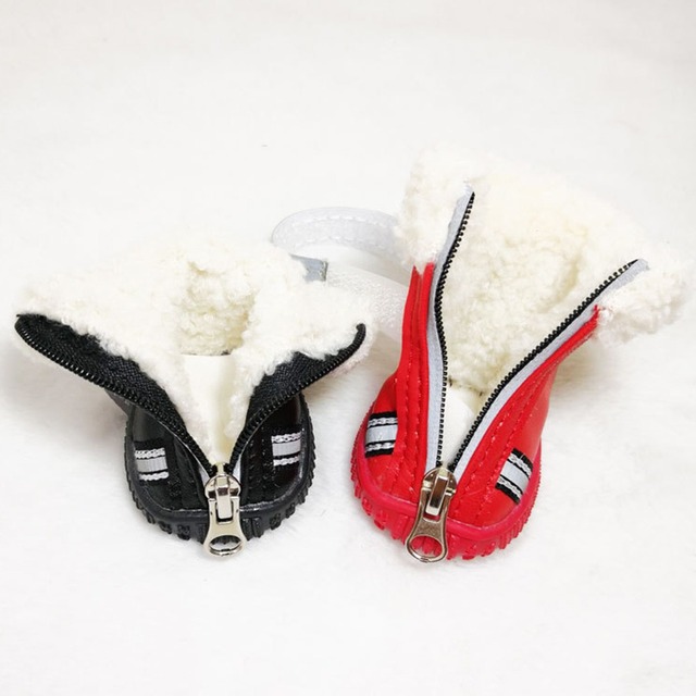 Buty zimowe odblaskowe dla psów, rozmiar S/M, antypoślizgowe, ciepłe - Wianko - 4