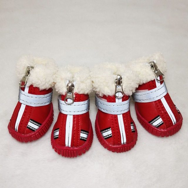 Buty zimowe odblaskowe dla psów, rozmiar S/M, antypoślizgowe, ciepłe - Wianko - 3