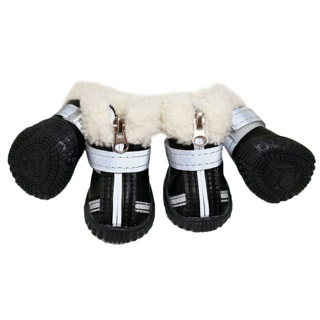 Buty zimowe odblaskowe dla psów, rozmiar S/M, antypoślizgowe, ciepłe - Wianko - 5