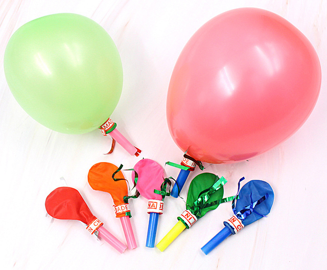 Gwizdki balonowe - 5 sztuk, różne kolory, idealne na urodziny dzieci, dekoracje imprezowe, rekwizyty klaunów - Wianko - 2
