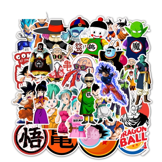 50 naklejek z postaciami Super Anime Cartoon Saiyan Goku - do deskorolki, gitary, walizki, motocykla, graffiti - dla dzieci jako DIY zabawki - Wianko - 2