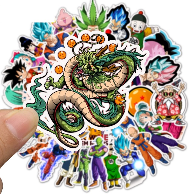 50 naklejek z postaciami Super Anime Cartoon Saiyan Goku - do deskorolki, gitary, walizki, motocykla, graffiti - dla dzieci jako DIY zabawki - Wianko - 5