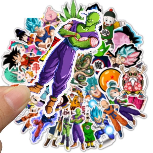 50 naklejek z postaciami Super Anime Cartoon Saiyan Goku - do deskorolki, gitary, walizki, motocykla, graffiti - dla dzieci jako DIY zabawki - Wianko - 3