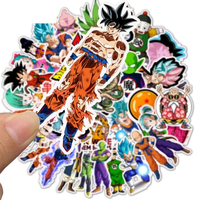 50 naklejek z postaciami Super Anime Cartoon Saiyan Goku - do deskorolki, gitary, walizki, motocykla, graffiti - dla dzieci jako DIY zabawki - Wianko - 4