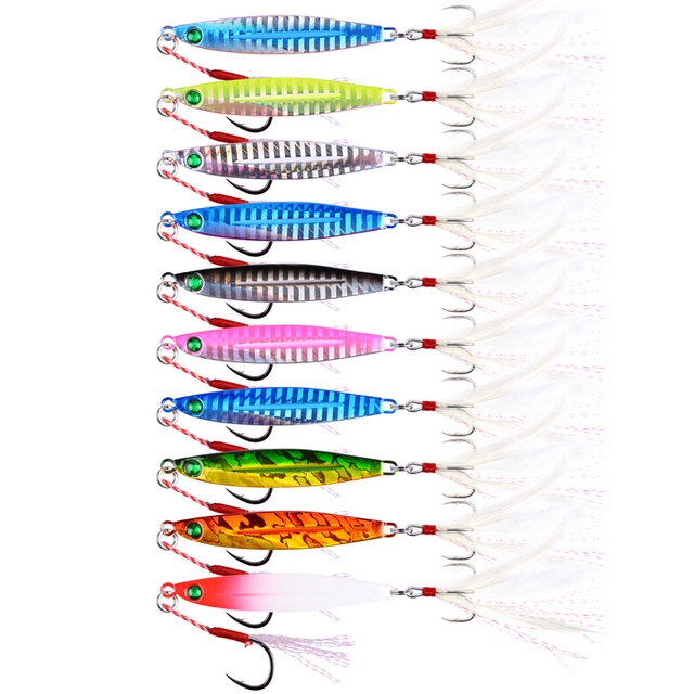 10 sztuk Shore odlew metalowy Jig łyżka morze przynęty 7g-28g Jigging Super twarde ołowiu ryby słonowodne - Wianko - 14