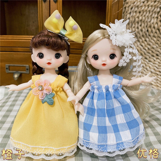 Śliczna lalka bobas księżniczka 16 cm do zabawy dla dziewczynki - zestaw ubranek - Wianko - 13