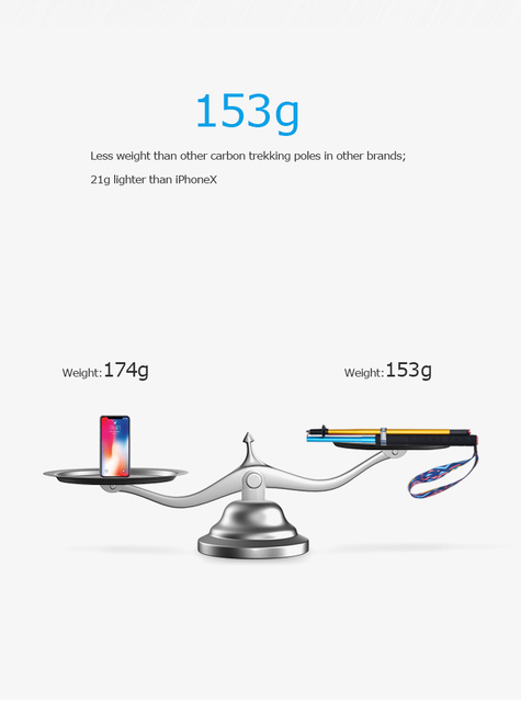 AONIJIE E4101 - składane, ultralekkie kijki trekkingowe z blokadami, włókno węglowe, 110-130 cm - Wianko - 4