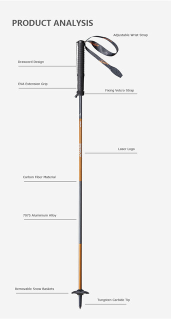 AONIJIE E4101 - składane, ultralekkie kijki trekkingowe z blokadami, włókno węglowe, 110-130 cm - Wianko - 31