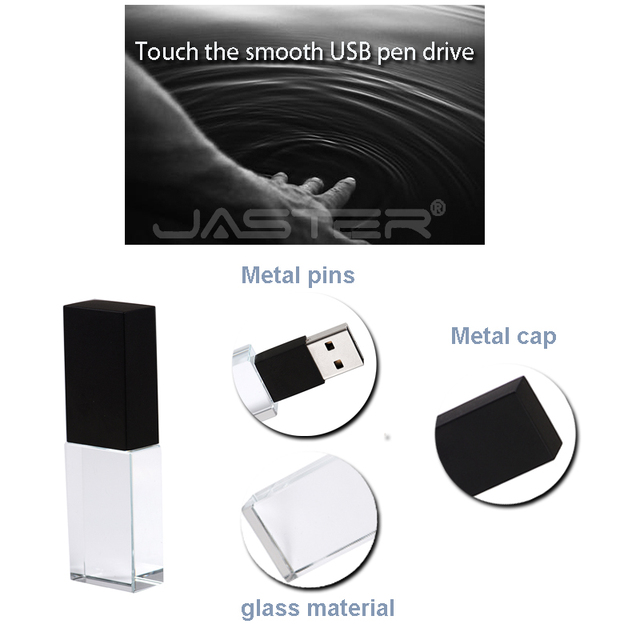 Pendrive USB 3.0 JASTER Crystal z grawerowanym logotypem, 4GB-64GB - Wianko - 13