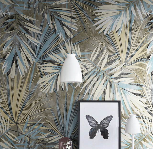 Niestandardowa tapeta w stylu nordyckim z prostym, nawilżającym wzorem liści – dekoracyjny dodatek do salonu - Wianko - 4