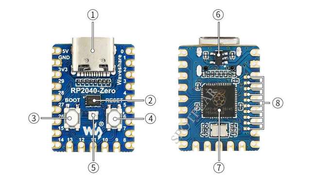 Tablica demonstracyjna RP2040-Zero pico-like oparta na Raspberry Pi MCU RP2040 Mini ver - Wianko - 7