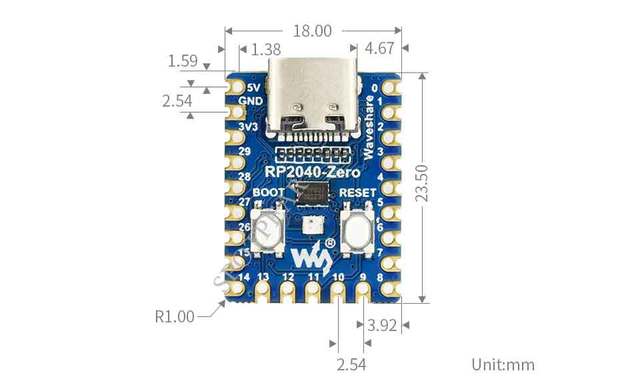 Tablica demonstracyjna RP2040-Zero pico-like oparta na Raspberry Pi MCU RP2040 Mini ver - Wianko - 8