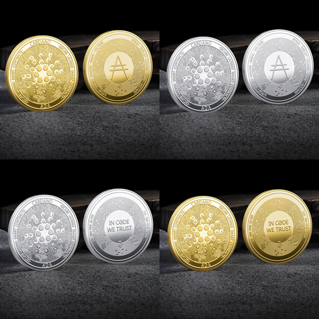 Moneta okolicznościowa cyfrowa ADA BNB DASH EOS ETH IOTA Litecoin w złocie/srebrze do dekoracji domu - Wianko - 8